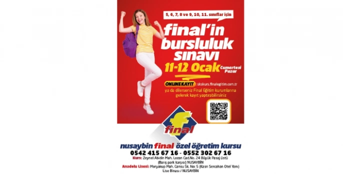 Nusaybin Final Kurumları Burs Sınavı Başlıyor
