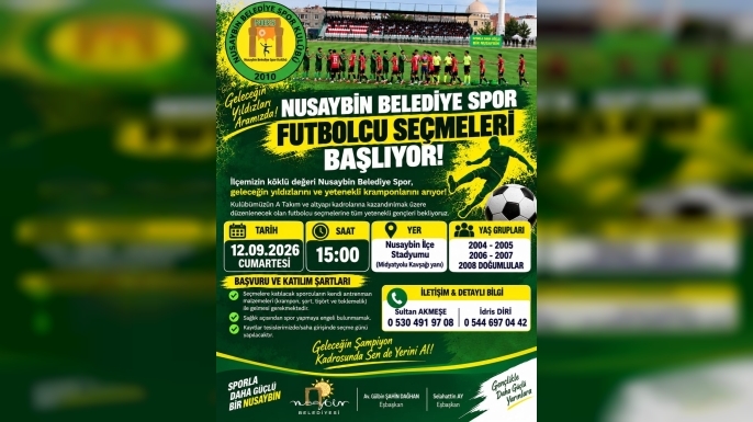 Nusaybin Belediye Spor futbolcu seçmeleri başlıyor