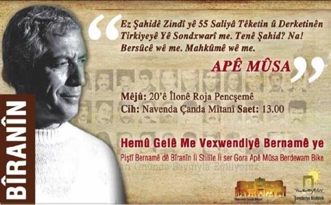 Musa Anter (Apê Musa) mezarı başında anılacak