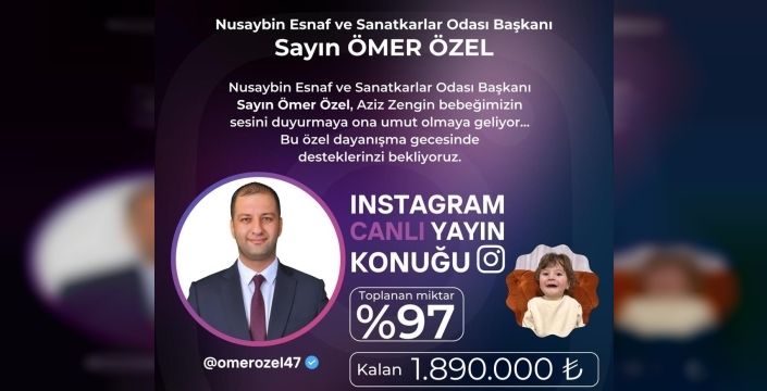 Nusaybin’de SMA hastası Aziz bebek için 2 milyon 400 bin lira toplandı