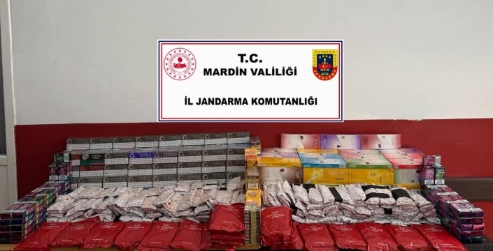 Nusaybin'de milyon liralık kaçak tütün ve sigara ele geçirildi